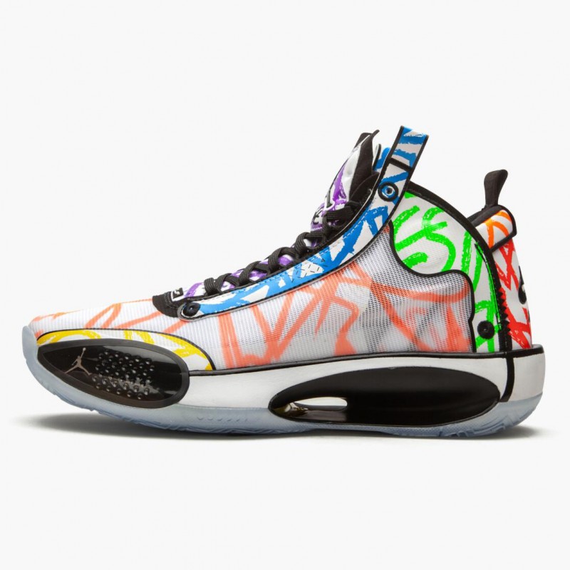 PK Sneakers Air Jordan 34 Zion Williamson Coloring Book White/Black/Multi Color DA1897-100