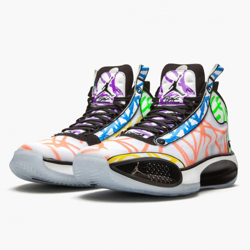 PK Sneakers Air Jordan 34 Zion Williamson Coloring Book White/Black/Multi Color DA1897-100