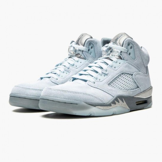 PK Sneakers Air Jordan 5 Retro Bluebird With Silver White Photo Blue/Football Grey/Metallic Silver/White DD9336-400