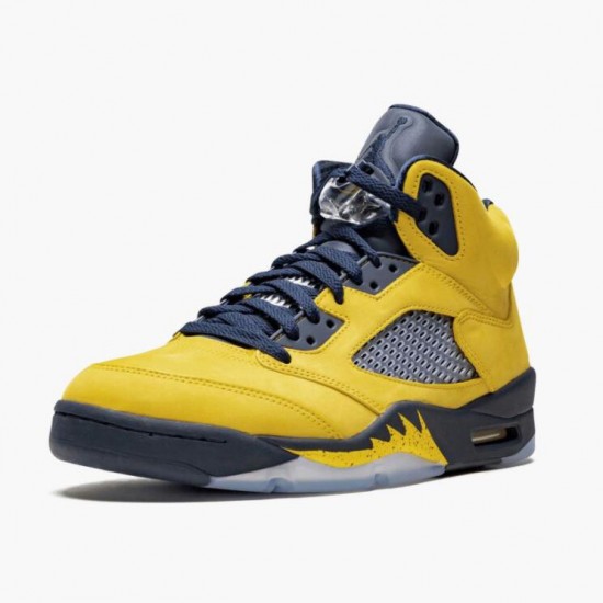 PK Sneakers Air Jordan 5 Retro Michigan 2019 AmarilloCollege Navy Amarillo/College Navy-Amarillo CQ9541-704