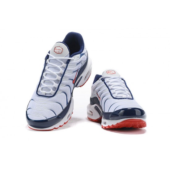 PK Sneakers Air Max Plus Tn QS White Blue and Red Shoes