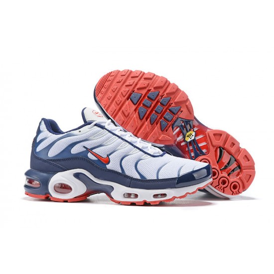 PK Sneakers Air Max Plus Tn QS White Blue and Red Shoes