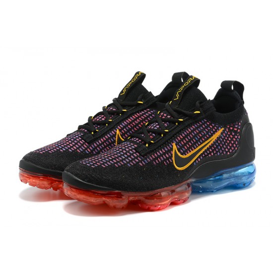 PK Sneakers Air VaporMax 2021 Flyknit Black Red and Blue Shoes