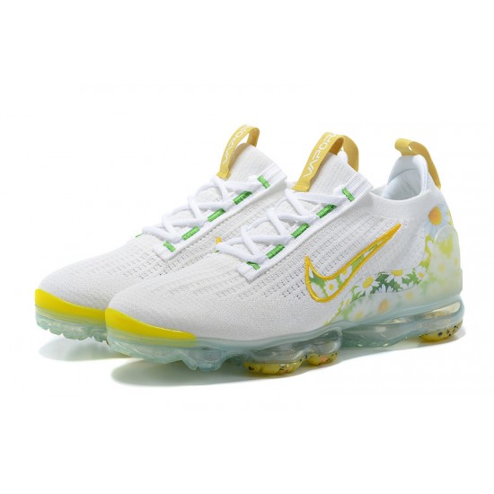 PK Sneakers Air VaporMax 2021 Flyknit White Yellow Shoes