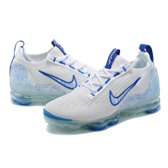 PK Sneakers Air VaporMax 2021 Flyknit White and Blue Shoes