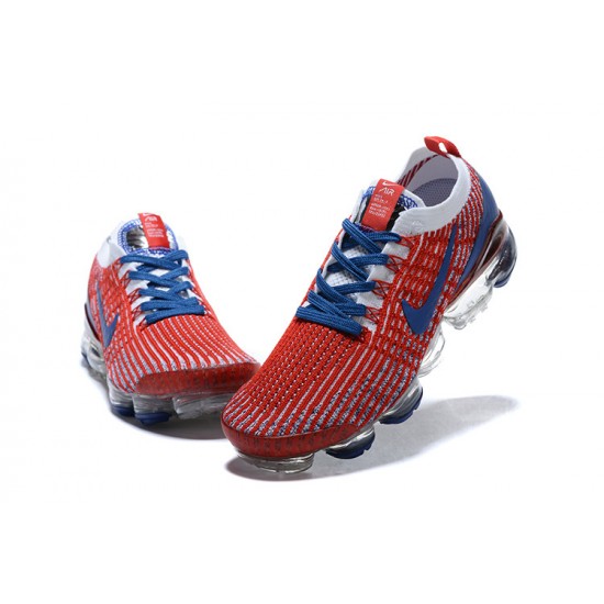 PK Sneakers Air VaporMax Flyknit 3 CW5585-100 Red Blue Shoes