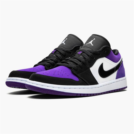 PK Sneakers Jordan 1 Low Court Purple White/Black-Court Purple 553558-125