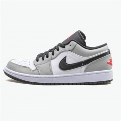 PK Sneakers Jordan 1 Low Light Smoke Grey Light Smoke Grey/Gym Red-White 553558-030