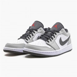 PK Sneakers Jordan 1 Low Light Smoke Grey Light Smoke Grey/Gym Red-White 553558-030