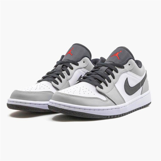 PK Sneakers Jordan 1 Low Light Smoke Grey Light Smoke Grey/Gym Red-White 553558-030