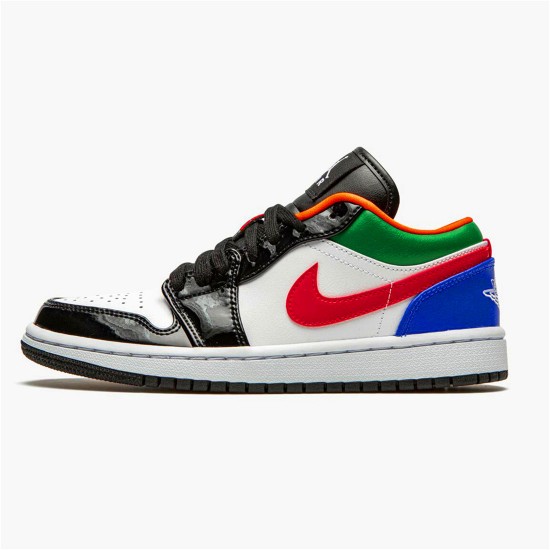 PK Sneakers Jordan 1 Low Multi-Color Black Toe (W) White/Hyper Royal-University Red-White CZ4776-101