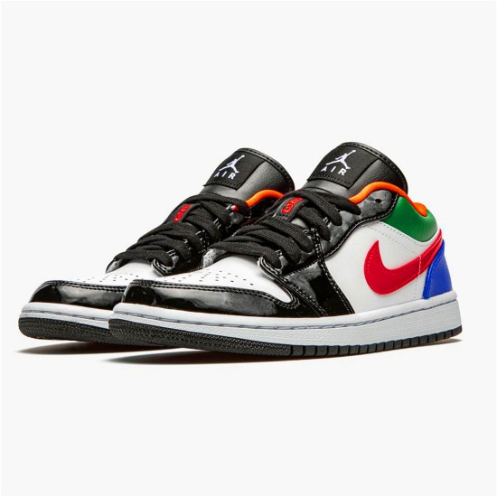 PK Sneakers Jordan 1 Low Multi-Color Black Toe (W) White/Hyper Royal-University Red-White CZ4776-101