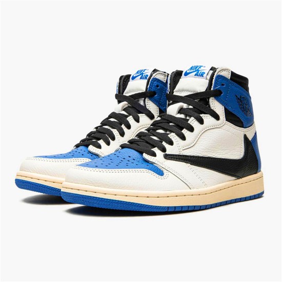 PK Sneakers Jordan 1 High OG SP Fragment x Travis Scott Sail/Black-Military Blue-Shy Pink DH3227-105