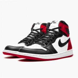 PK Sneakers Jordan 1 Retro High Satin Black Toe (W) Black/White-University Red CD0461-016