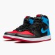 PK Sneakers Jordan 1 Retro High NC to Chi Leather (W) Black/Dark Powder Blue-Gym Red CD0461-046