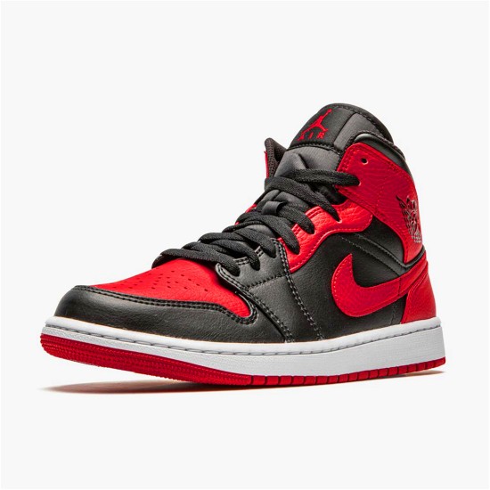 PK Sneakers Jordan 1 Mid Banned (2020) Black/University Red-Black-Whit 554724-074