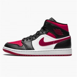 PK Sneakers Jordan 1 Mid Bred Toe Black/Noble Red-White 554724-066