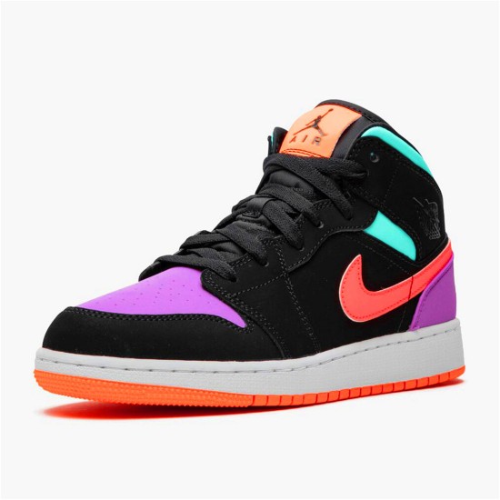 PK Sneakers Jordan 1 Mid Multi-Color (GS) Black/Multi-Color 554725-083