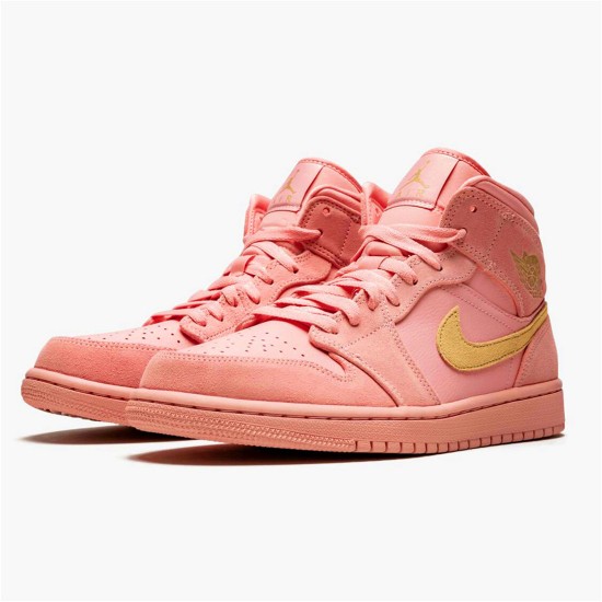 PK Sneakers Jordan 1 Mid Coral Gold Coral Stardust/Club Gold-Coral Stardust 852542-600