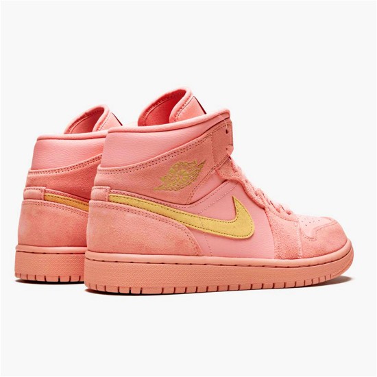 PK Sneakers Jordan 1 Mid Coral Gold Coral Stardust/Club Gold-Coral Stardust 852542-600