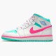 PK Sneakers Jordan 1 Mid White Pink Green Soar (GS) White/Digital Pink-Aurora Green-Soar 555112-102