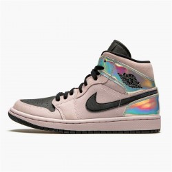 PK Sneakers Jordan 1 Mid Dirty Powder Iridescent (W) Barely Rose/Black-Black-Multi-Color BQ6472-602