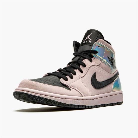 PK Sneakers Jordan 1 Mid Dirty Powder Iridescent (W) Barely Rose/Black-Black-Multi-Color BQ6472-602