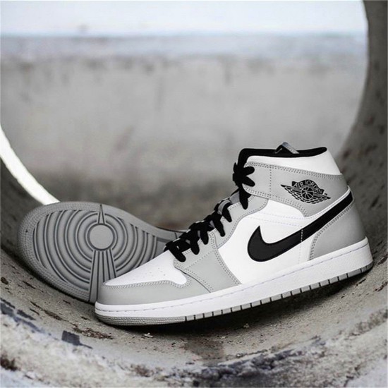 PK Sneakers Jordan 1 Mid Light Smoke Grey Light Smoke Grey/Black-White 554724-092