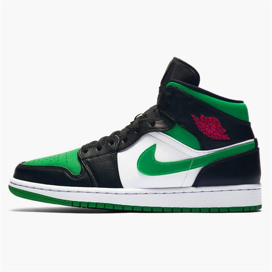 PK Sneakers Jordan 1 Mid Green Toe Black/Gym Red-White-Pine Green 554724-067