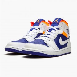 PK Sneakers Jordan 1 Mid Royal Blue Laser Orange White/Deep Royal Blue-Track Red-Laser Orange 554724-131