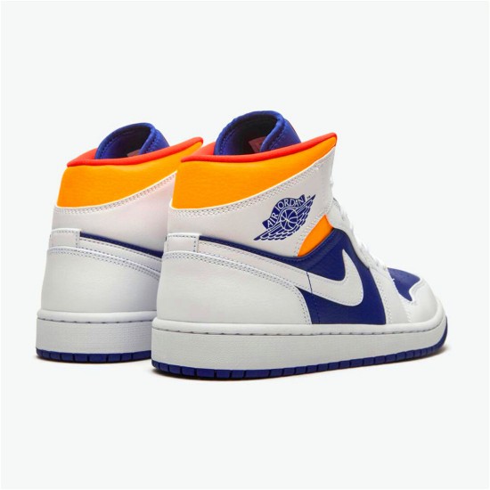 PK Sneakers Jordan 1 Mid Royal Blue Laser Orange White/Deep Royal Blue-Track Red-Laser Orange 554724-131