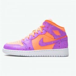 PK Sneakers Jordan 1 Mid SE GS Atomic Pulse Orange Pulse/Atomic Violet/Laser Crimson/Voltage Purple/White AV5174-800