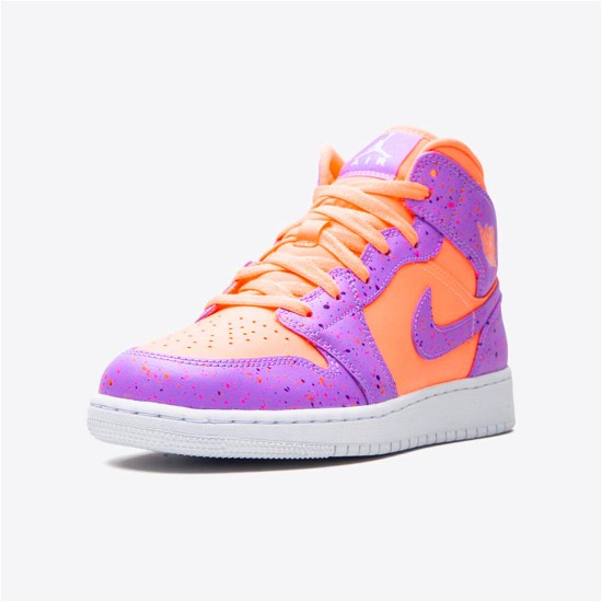 PK Sneakers Jordan 1 Mid SE GS Atomic Pulse Orange Pulse/Atomic Violet/Laser Crimson/Voltage Purple/White AV5174-800