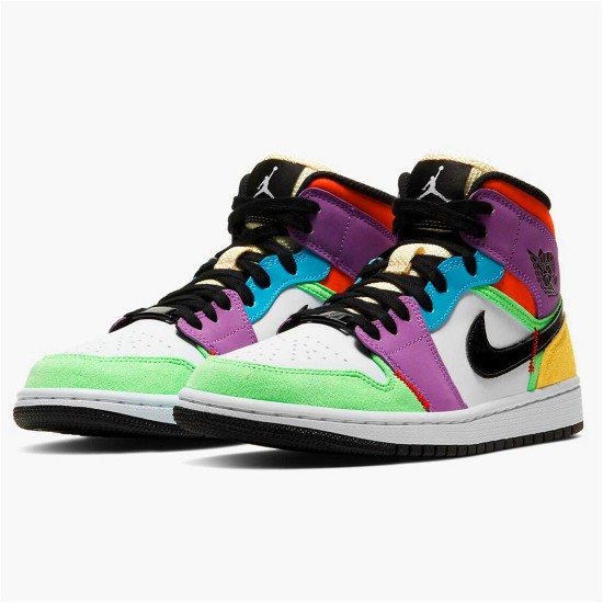 PK Sneakers Jordan 1 Mid SE Multi-Color (W) White/Black-Lightbulb-Team Orange CW1140-100