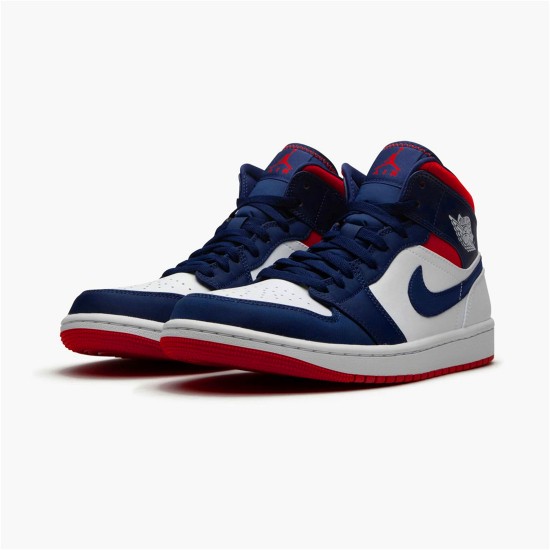 PK Sneakers Jordan 1 Mid SE USA White/Varsity Red-Midnight Navy 852542-104