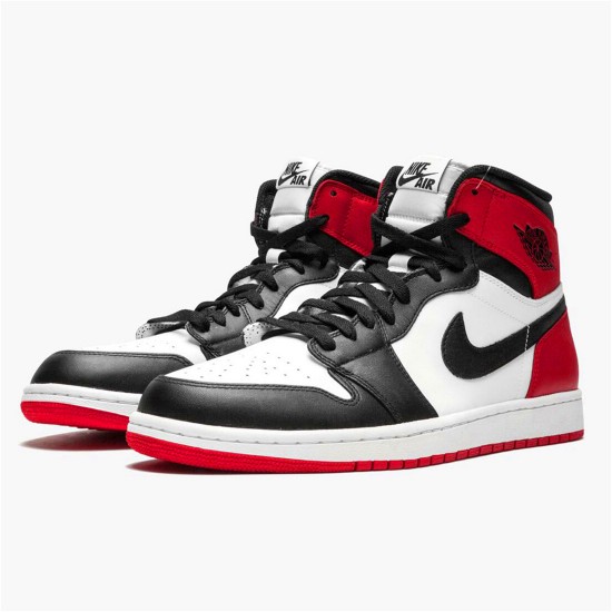 PK Sneakers Jordan 1 Retro Black Toe (2013) White/Black-Gym Red 555088-184