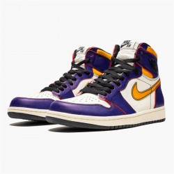 PK Sneakers Jordan 1 Retro High OG Defiant SB LA to Chicago Court Purple/Black-Sail-University Gold CD6578-507