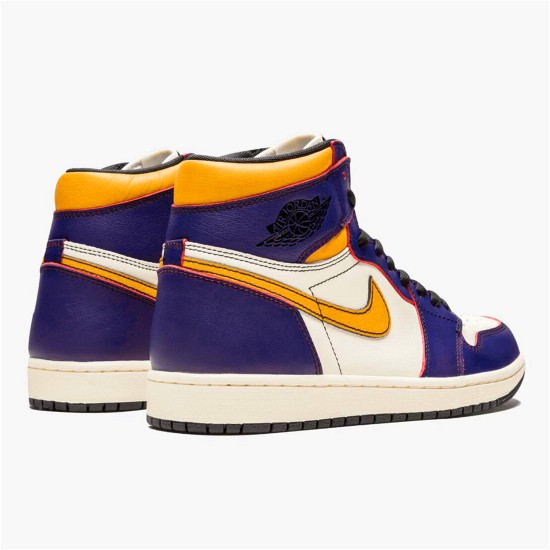 PK Sneakers Jordan 1 Retro High OG Defiant SB LA to Chicago Court Purple/Black-Sail-University Gold CD6578-507