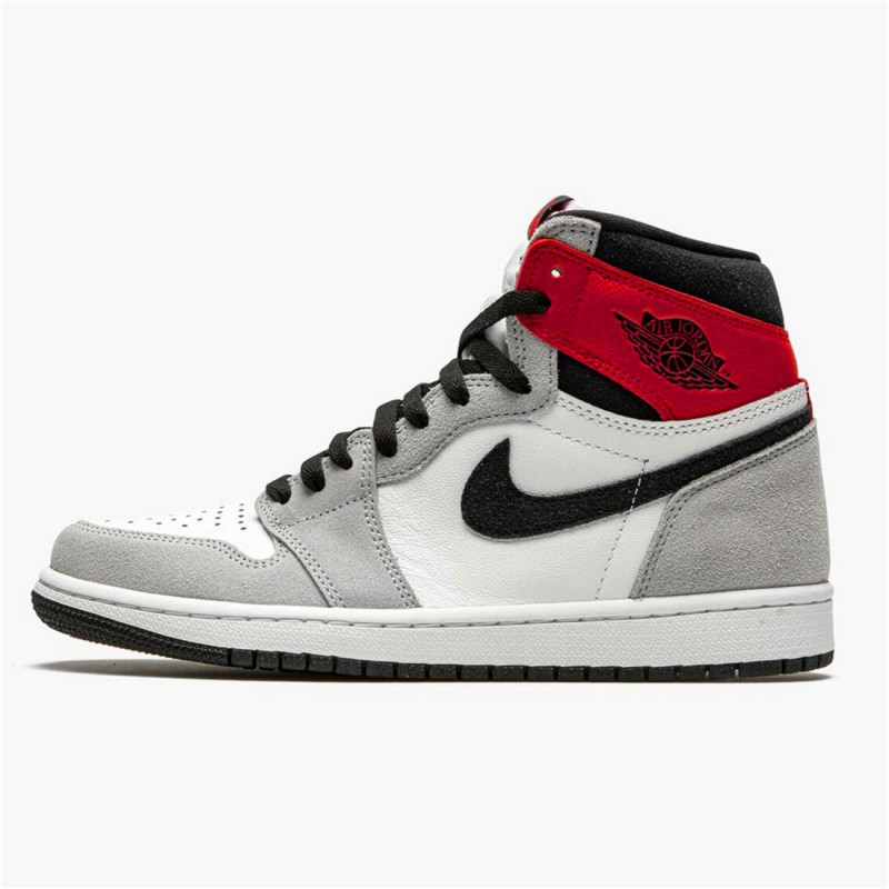 PK Sneakers Jordan 1 Retro High Light Smoke Grey White/Black-Light Smoke Grey-Varsity Red 555088-126