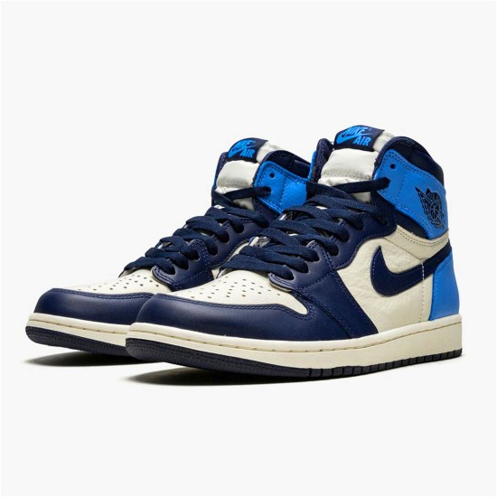 PK Sneakers Jordan 1 Retro High Obsidian UNC Sail/Obsidian-University Blue 555088-140