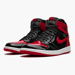 PK Sneakers Jordan 1 Retro High OG Patent Bred Black/White-Varsity Red 555088-063