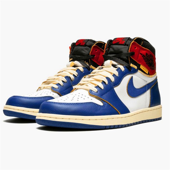 PK Sneakers Jordan 1 Retro High Union Los Angeles Blue Toe White/Storm Blue-Varsity Red-Black BV1300-146