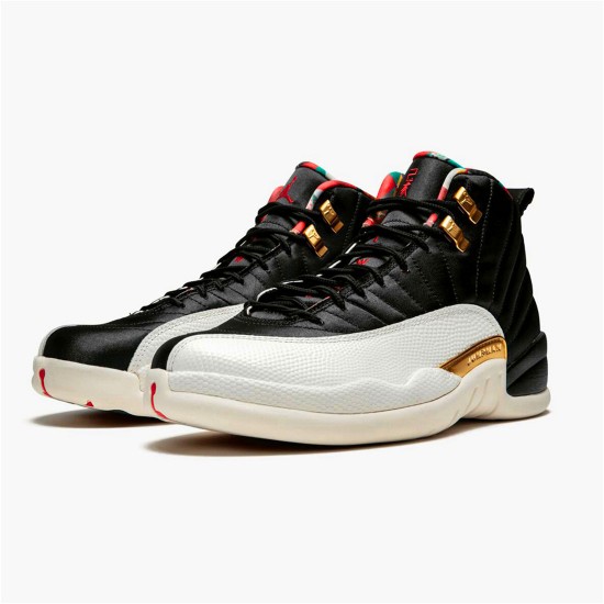 PK Sneakers Jordan 12 Retro Chinese New Year (2019) Black/True Red-Sail-Metallic Gold CI2977-006