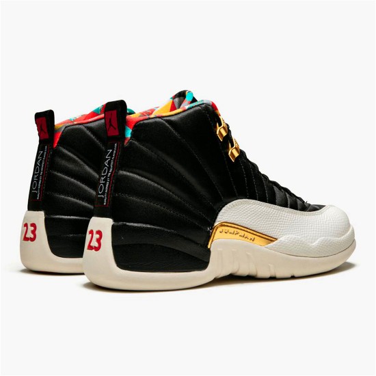 PK Sneakers Jordan 12 Retro Chinese New Year (2019) Black/True Red-Sail-Metallic Gold CI2977-006