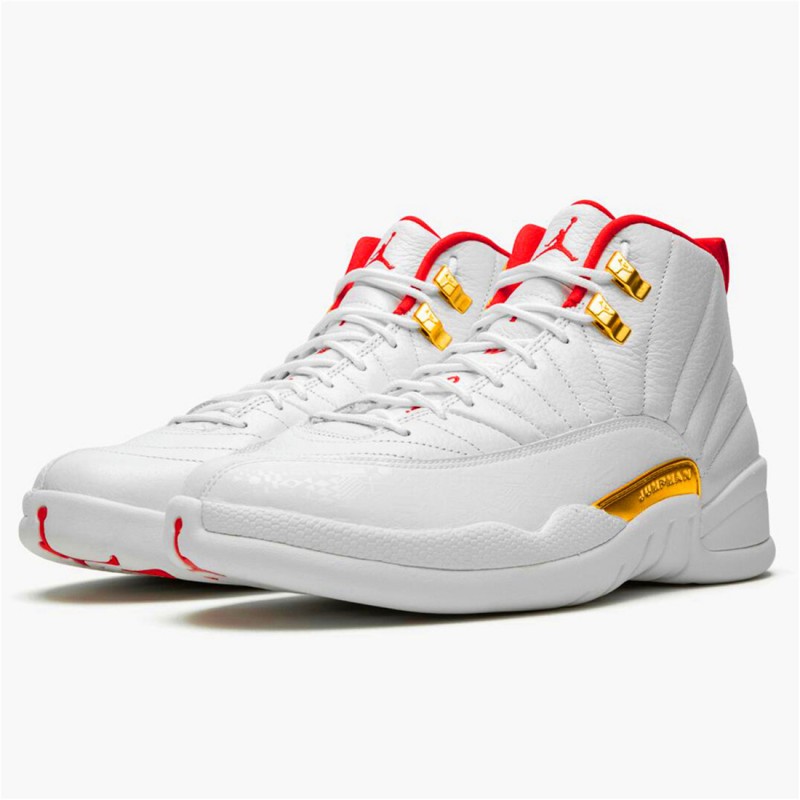 PK Sneakers Jordan 12 Retro FIBA (2019) White/University Red-Metallic Gold 130690-107