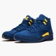 PK Sneakers Jordan 12 Retro Michigan College Navy/Amarillo BQ3180-407