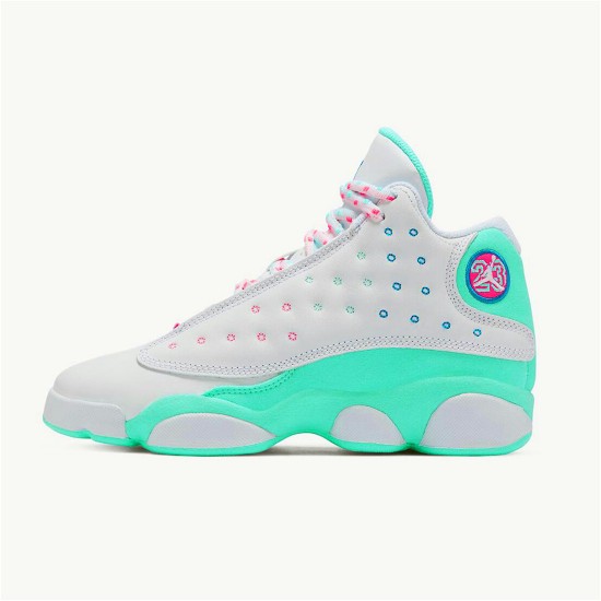 PK Sneakers Jordan 13 Retro White Soar Green Pink (GS) White/Soar-Green-Pink 439358-100