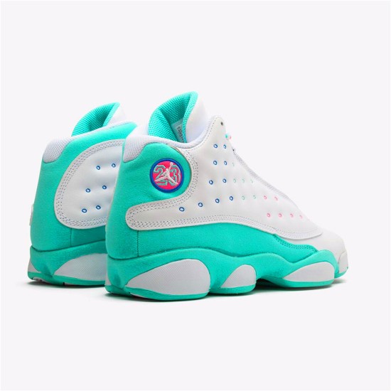 PK Sneakers Jordan 13 Retro White Soar Green Pink (GS) White/Soar-Green-Pink 439358-100