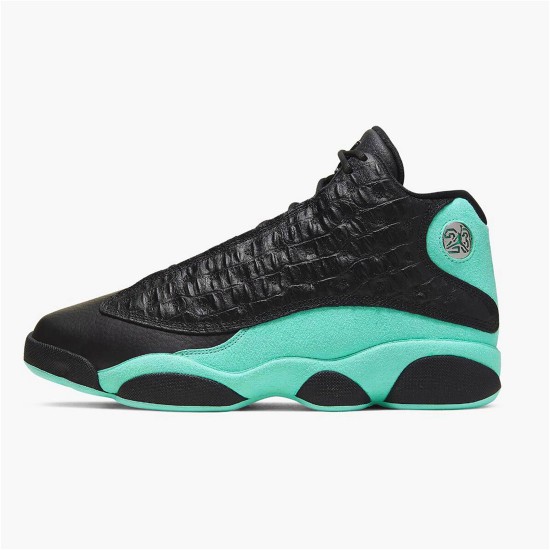 PK Sneakers Jordan 13 Retro Black Island Green Black/Metallic Silver-Island Green 414571-030