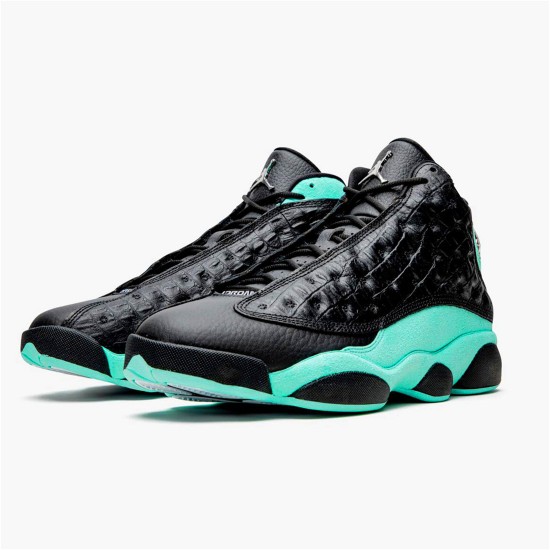 PK Sneakers Jordan 13 Retro Black Island Green Black/Metallic Silver-Island Green 414571-030